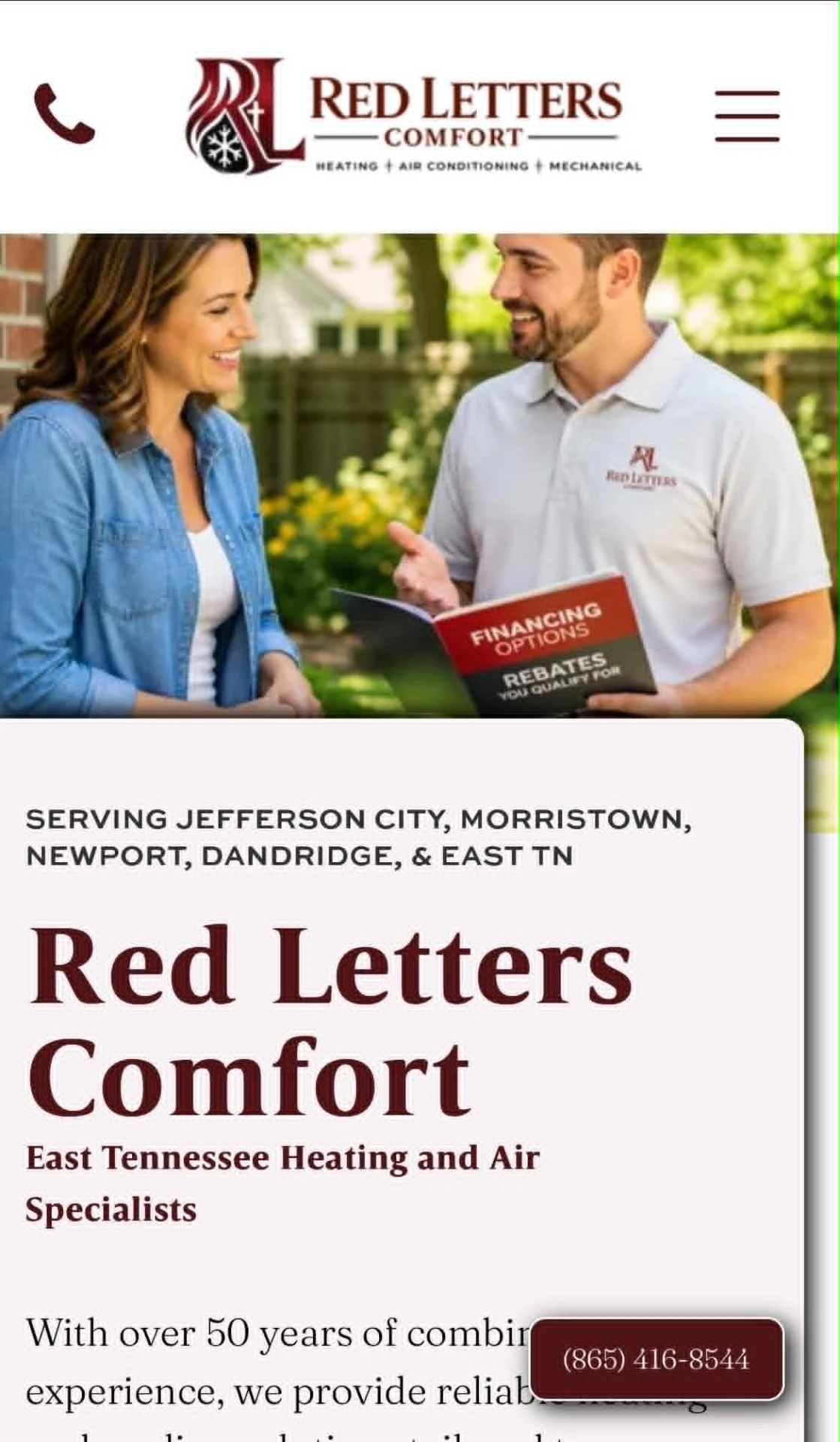 Red Letters Comfort website